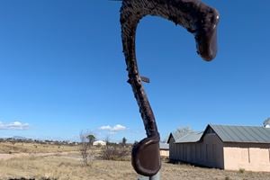 Claes Oldenburg and Coosje van Bruggen, 'Monument to the Last Horse' (1991). Permanent collection, the Chinati Foundation, Marfa, Texas. © 2020 Claes Oldenburg and Coosje van Bruggen. Photo: Georges Armaos.